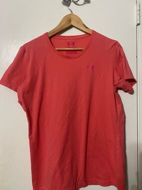 Under Armour Men's Coral-Red Crew Neck Short Sleeve Tee